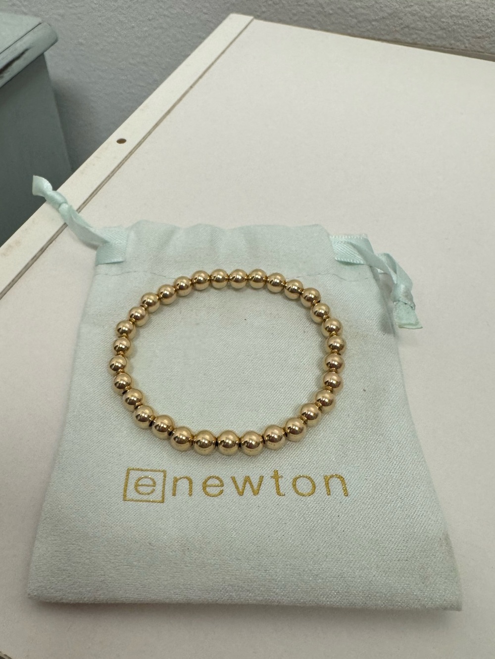 Enewton Gold Beaded Stretch Bracelet. Slightly stretched out.